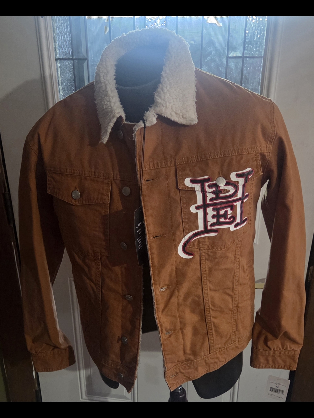 ED HARDY Choppers Rule Sherpa-Lined Jacket with Contrast Patch